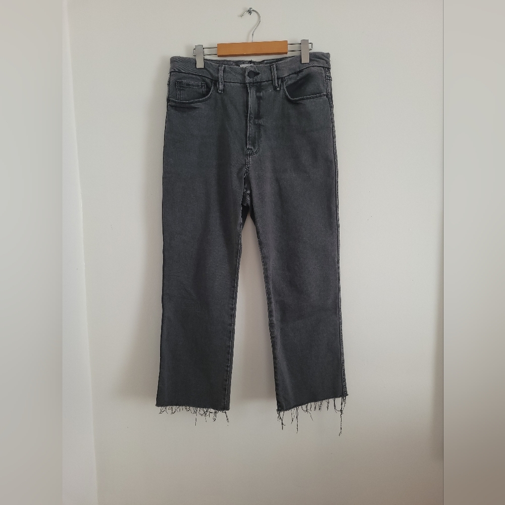 GOOD AMERICAN KICK FLARE JEANS 12/31 GRAY DENIM